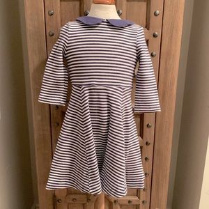 MINI BODEN Pinstripe Skater Dress (Size 5-6Y)